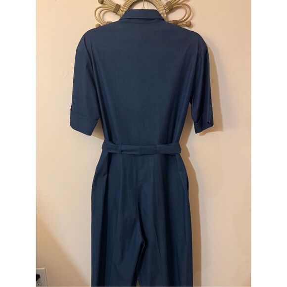 Loro Piana Blue Lightweight Denim Wide Leg Belted Jumpsuit IT 40/ US - Picture 6 of 12